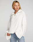 Chenille Cotton Sweater Knit Half Zip Pullover Womens chaserbrand