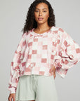 Checkered Palms Print Pullover WOMENS chaserbrand