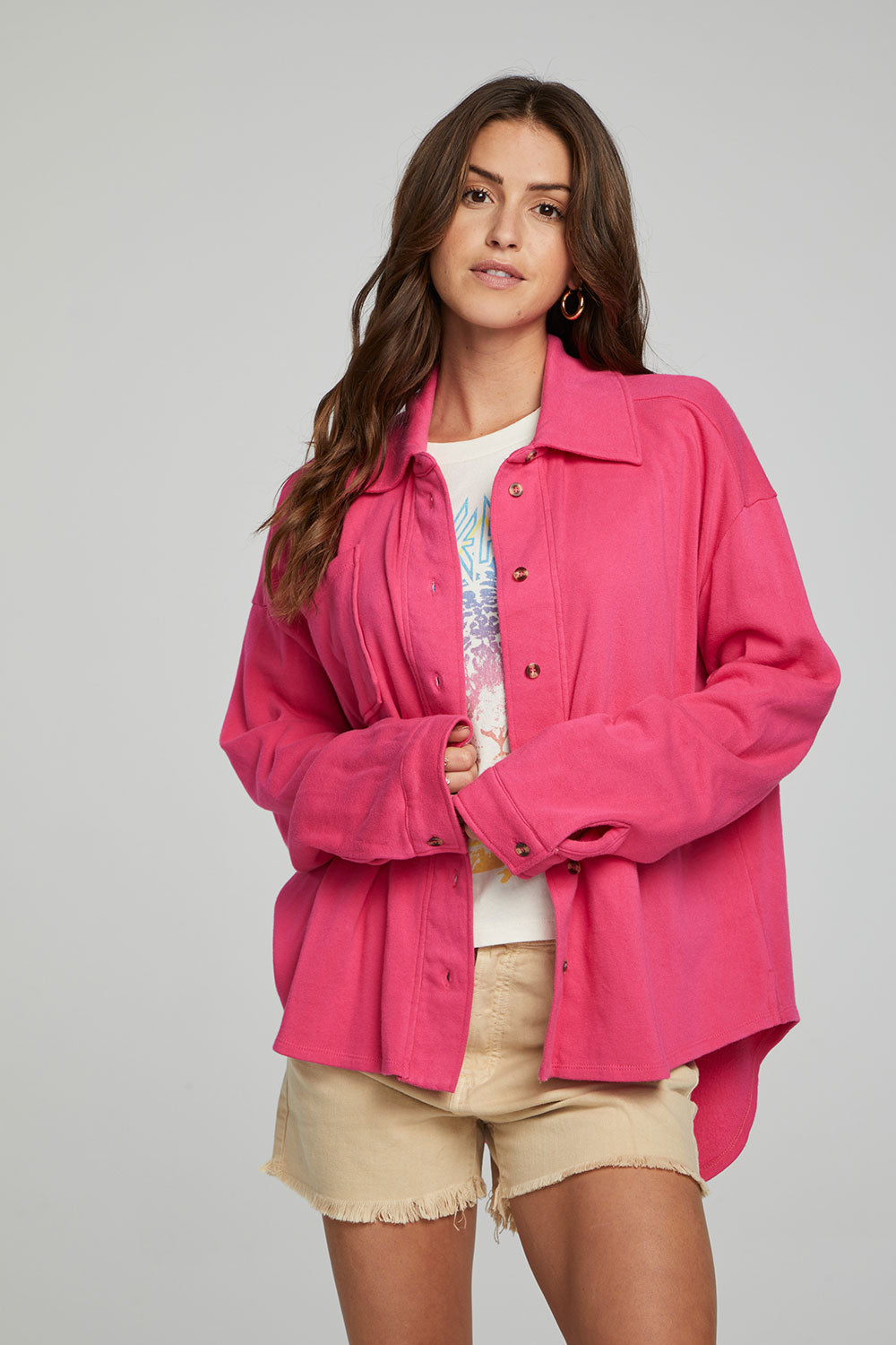 Malone Button Down - Fuchsia WOMENS chaserbrand