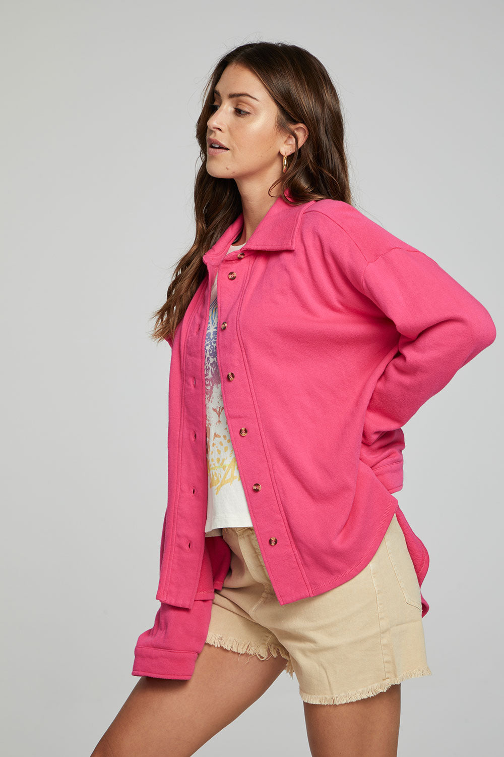 Malone Button Down - Fuchsia WOMENS chaserbrand