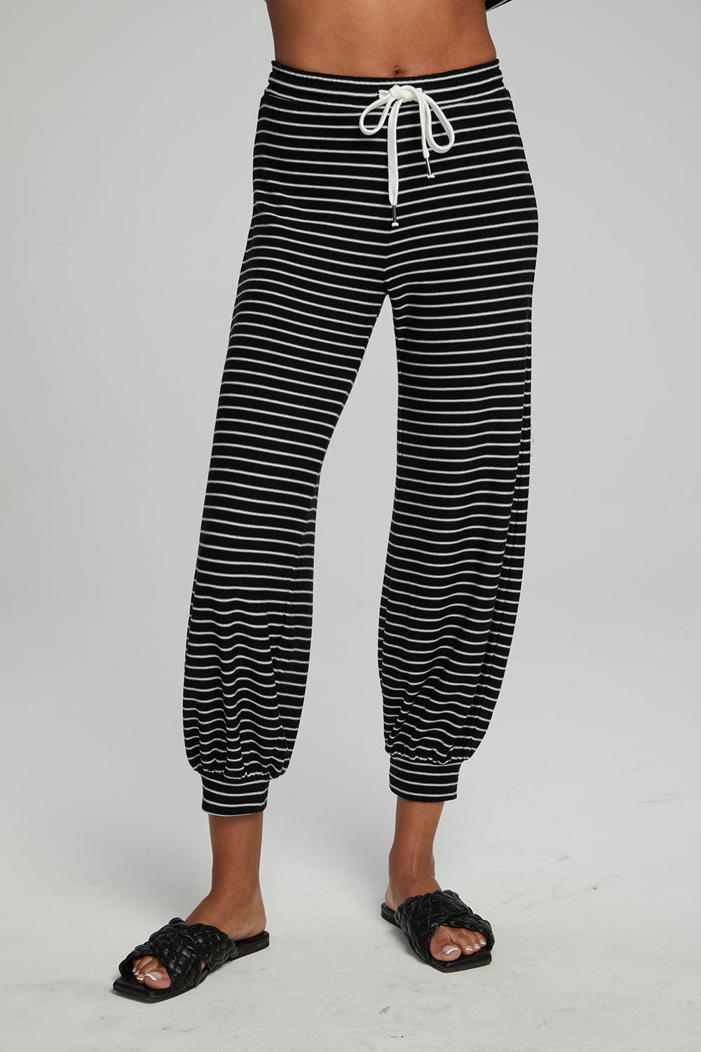 Weekend Joggers - Black and White Stripe WOMENS chaserbrand
