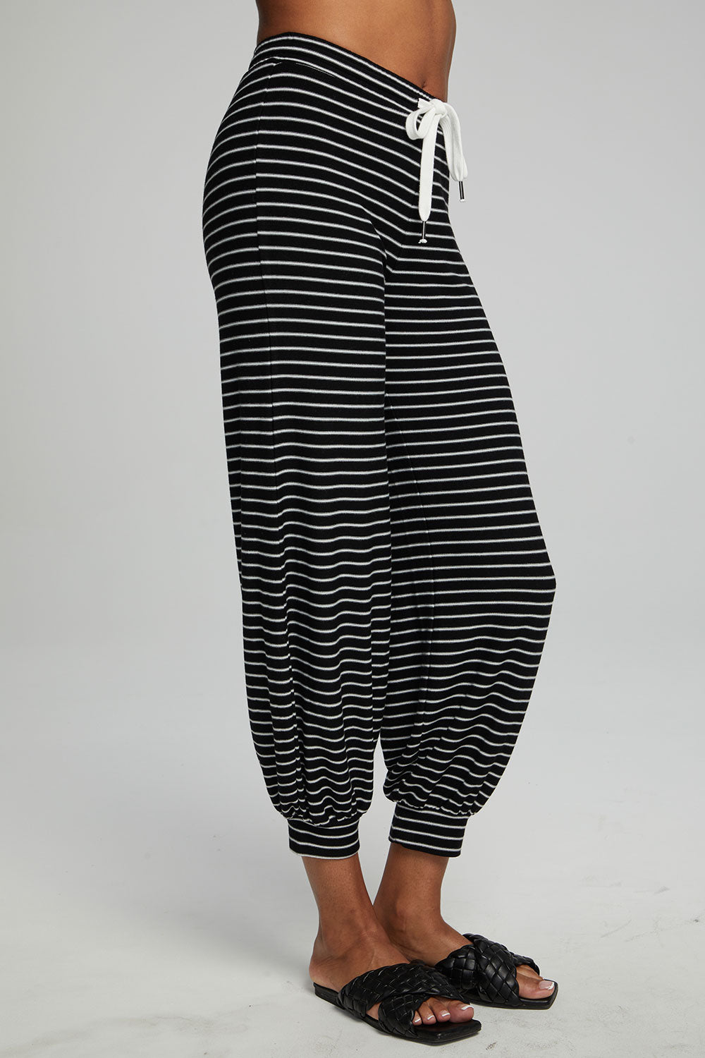 Weekend Joggers - Black and White Stripe – chaser