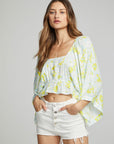 Monarch Crop Top - Daisy Floral Print WOMENS chaserbrand