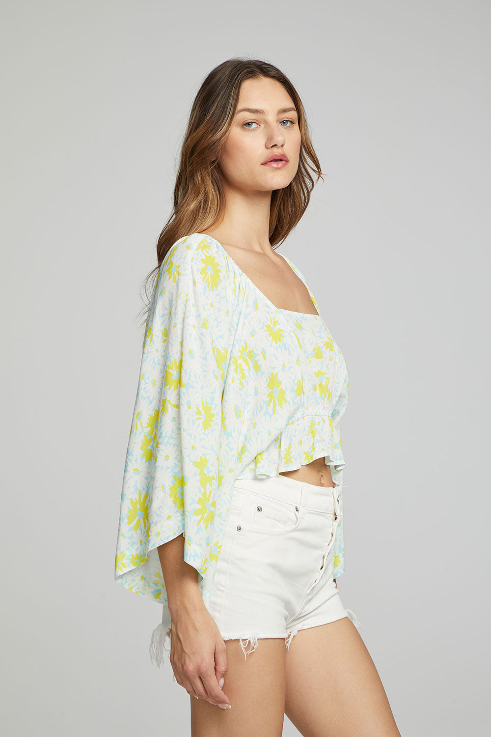 Monarch Crop Top - Daisy Floral Print WOMENS chaserbrand