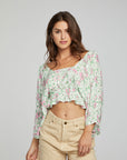 Monarch Crop Top - Grass Daisy Floral WOMENS chaserbrand