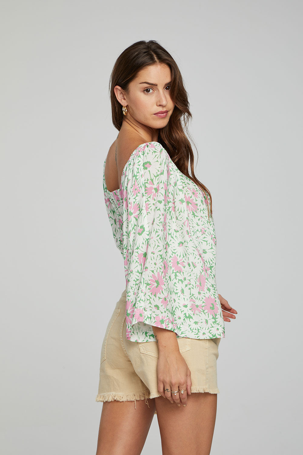 Monarch Crop Top - Grass Daisy Floral WOMENS chaserbrand