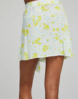 Fleet Wrap Mini Skirt - Baby Blue Daisy Floral WOMENS chaserbrand