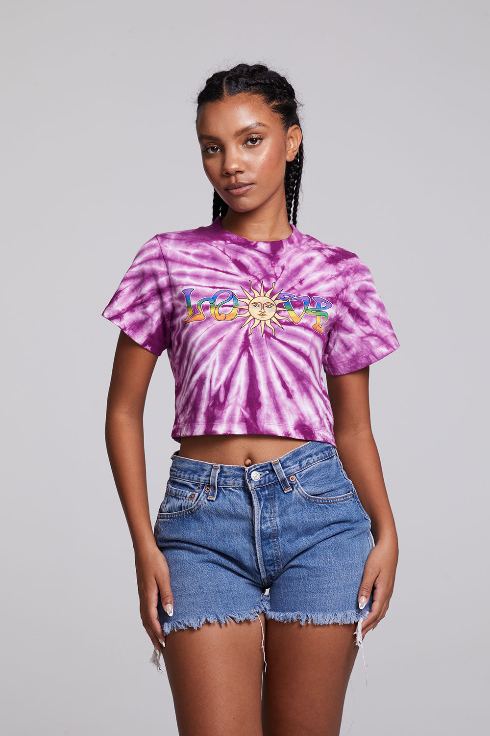 Love Sun Crop Crew Neck Tee WOMENS chaserbrand