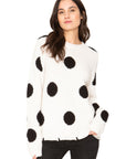 Polka Dot Cashmere Sweater - White & Black WOMENS chaserbrand