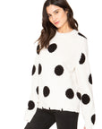 Polka Dot Cashmere Sweater - White & Black WOMENS chaserbrand