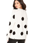 Polka Dot Cashmere Sweater - White & Black WOMENS chaserbrand