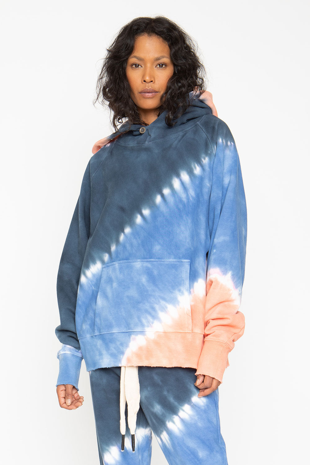 Tie Dye Fleece Front Pocket Hoodie WOMENS chaserbrand