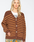Grandpa Cardigan - Brown Beige Womens chaserbrand