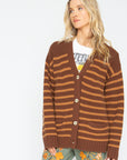Grandpa Cardigan - Brown Beige Womens chaserbrand