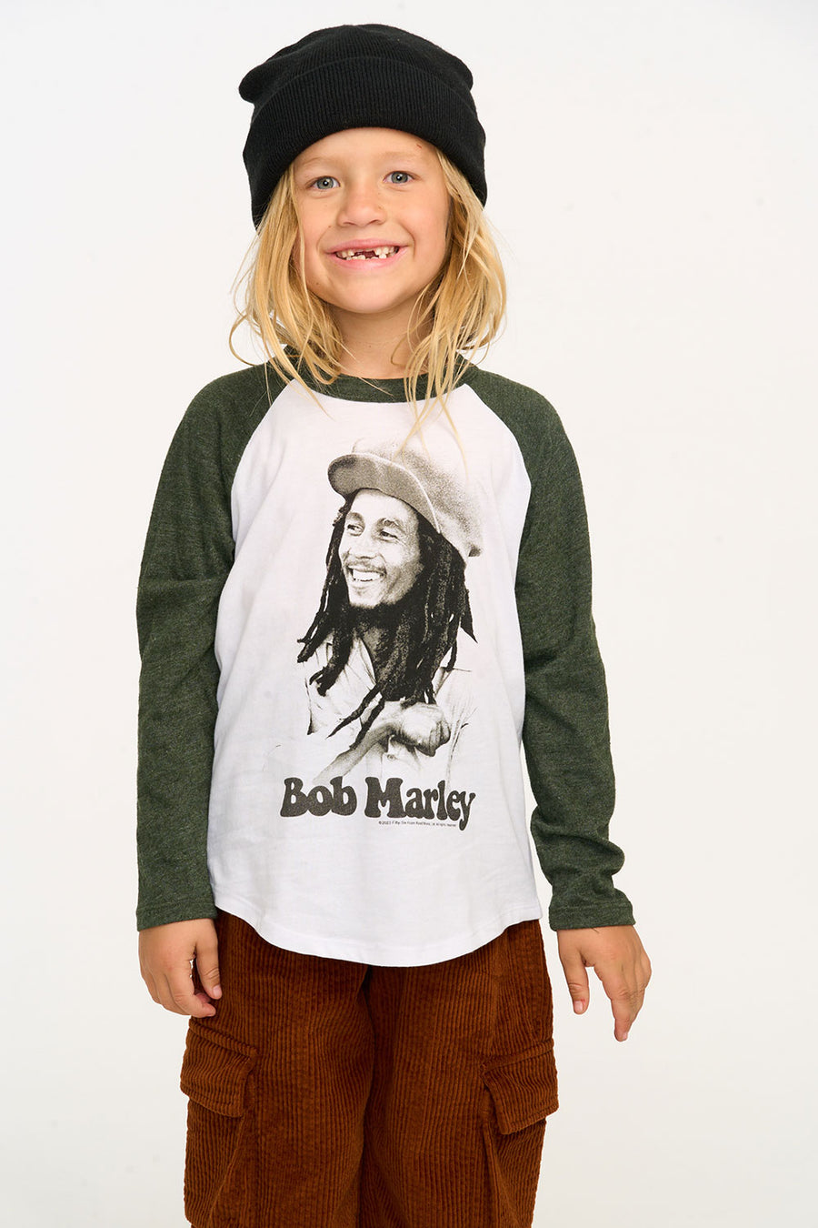 Bob Marley Portrait Boys  Baseball Tee BOYS chaserbrand