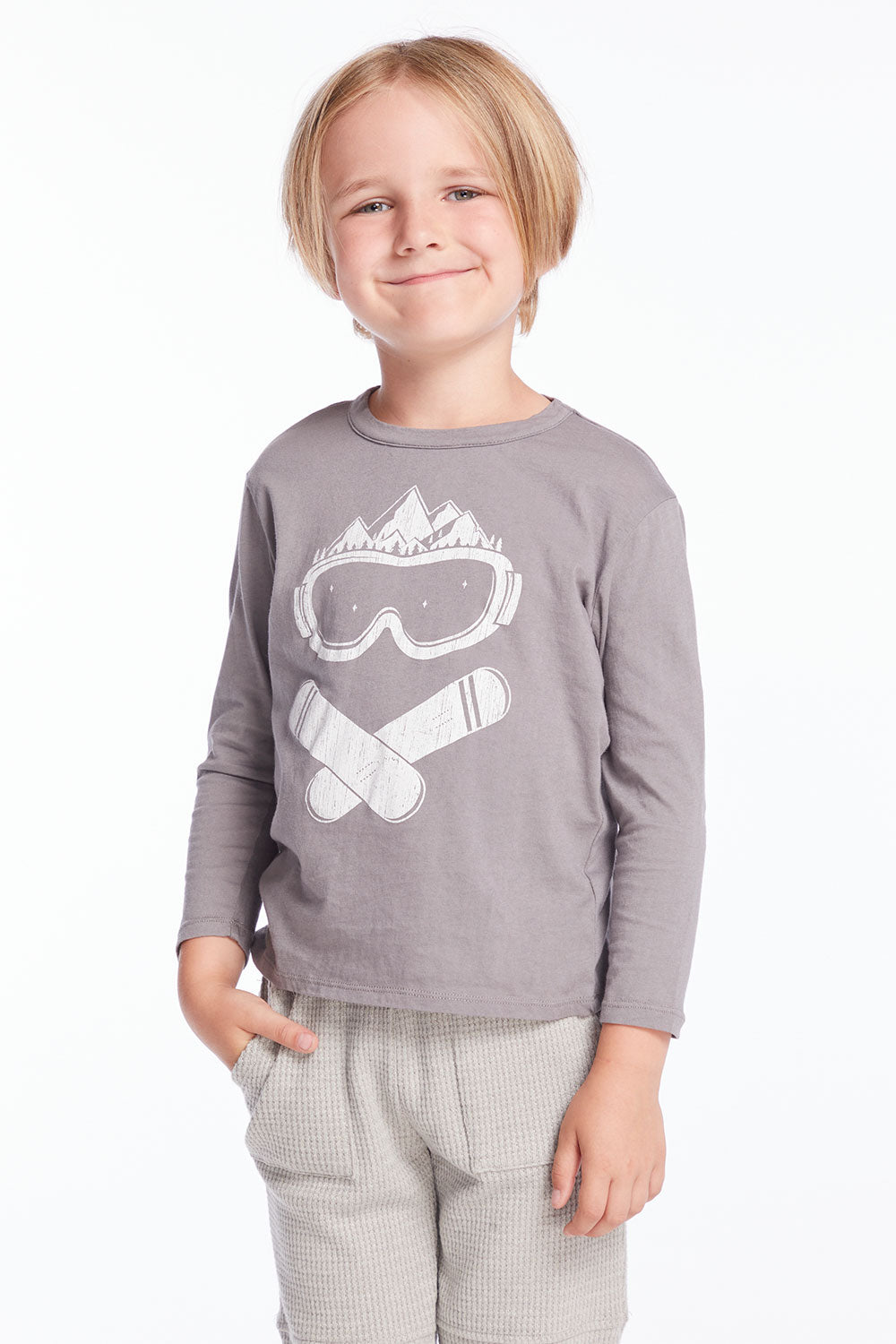 Snow Goggle Smile Boys Long Sleeve Boys chaserbrand