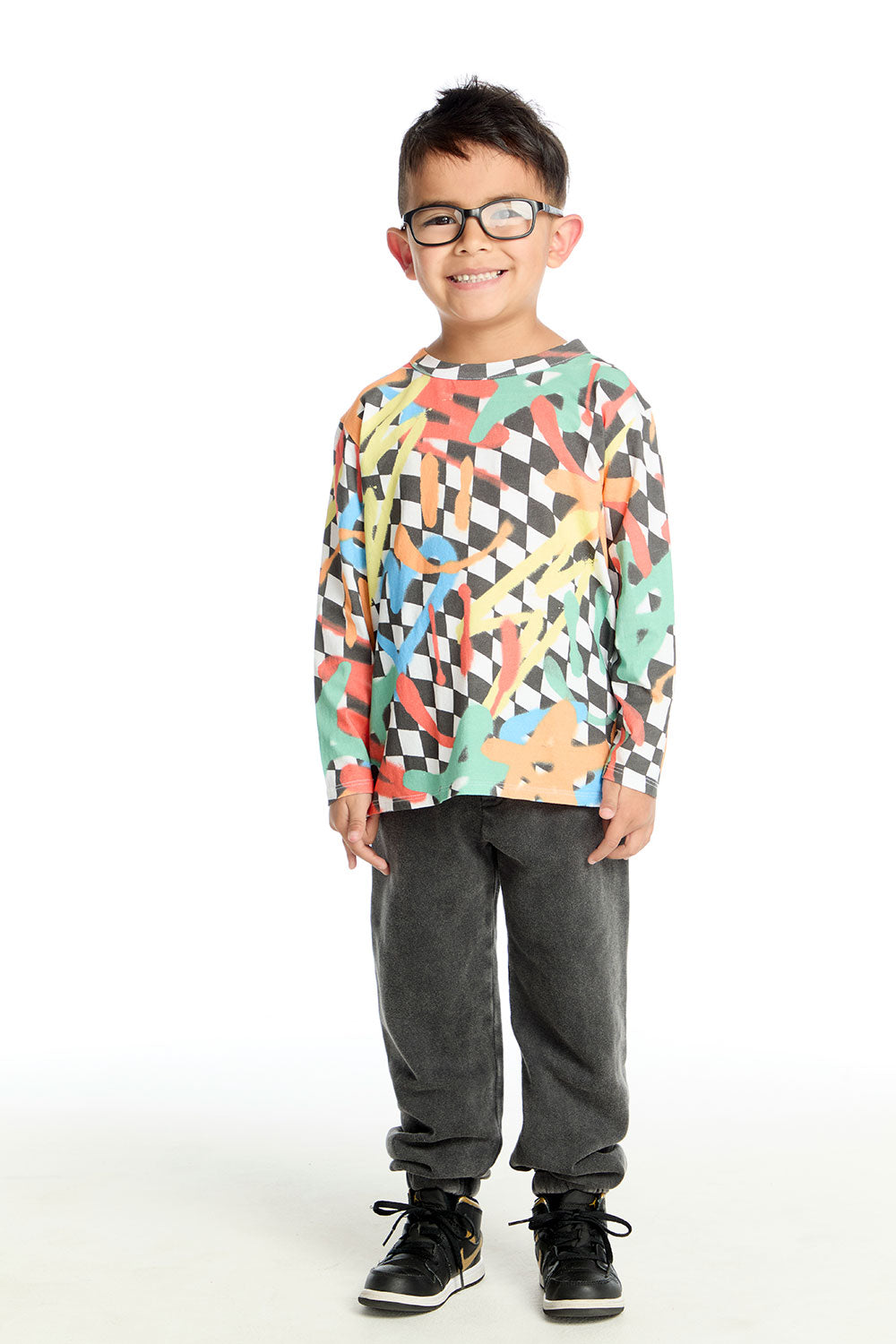 Smiley Graffiti Doodles Long Sleeve Boys chaserbrand