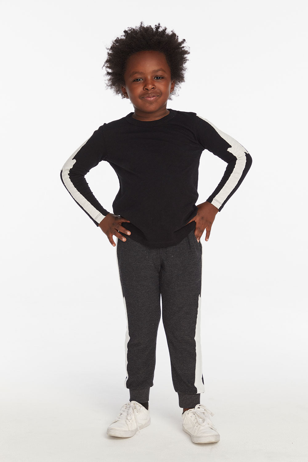 Bolt Crew Neck Licorice Long Sleeve Tee Boys chaserbrand