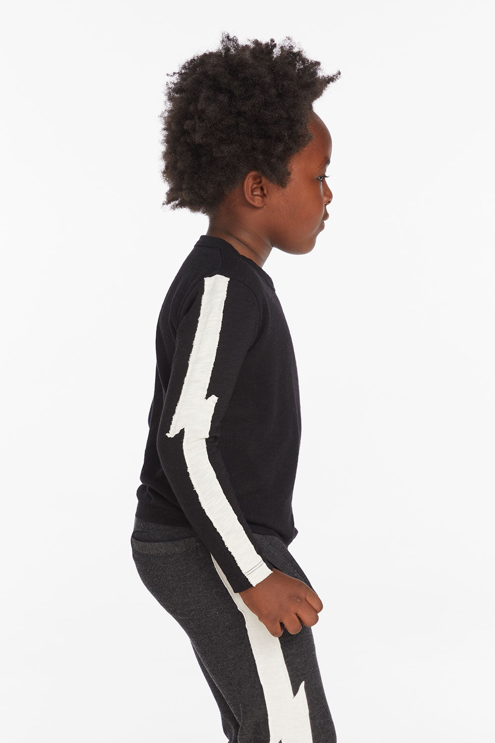 Bolt Crew Neck Licorice Long Sleeve Tee Boys chaserbrand