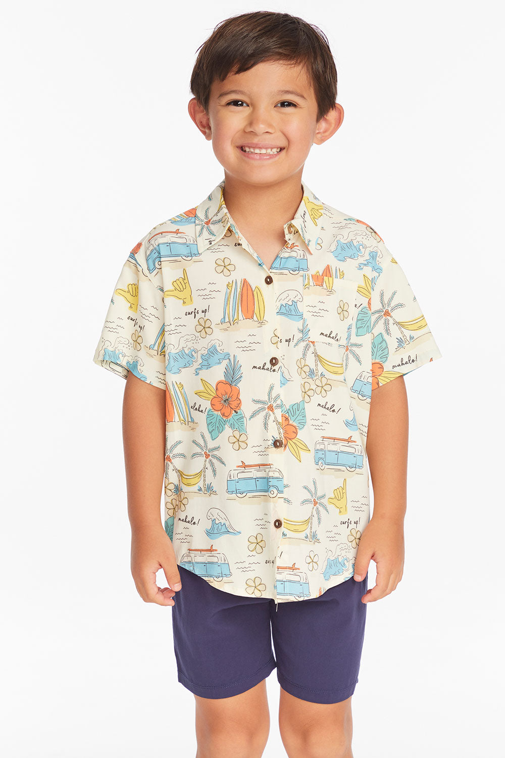 Surf&#39;s Up Boys Button Down Tee Boys chaserbrand