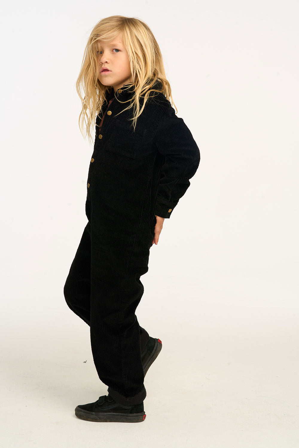 David Raven Black Corduroy Jumpsuit BOYS chaserbrand