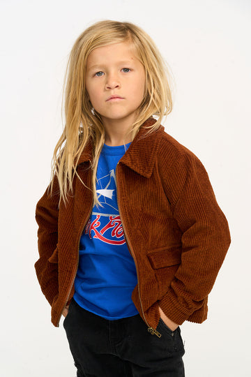 Martin Walnut Brown Zip Up Corduroy Jacket BOYS chaserbrand