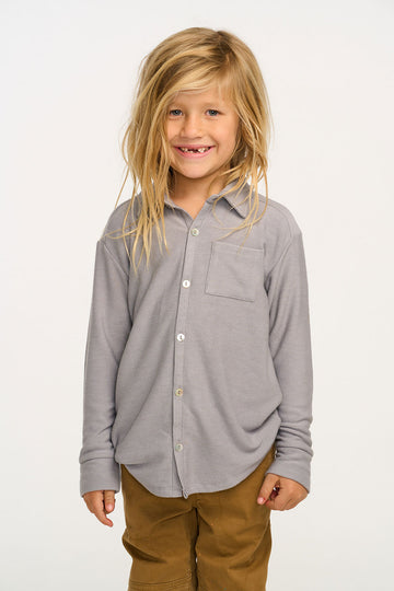 Silver Gray Button Down Shirt BOYS chaserbrand