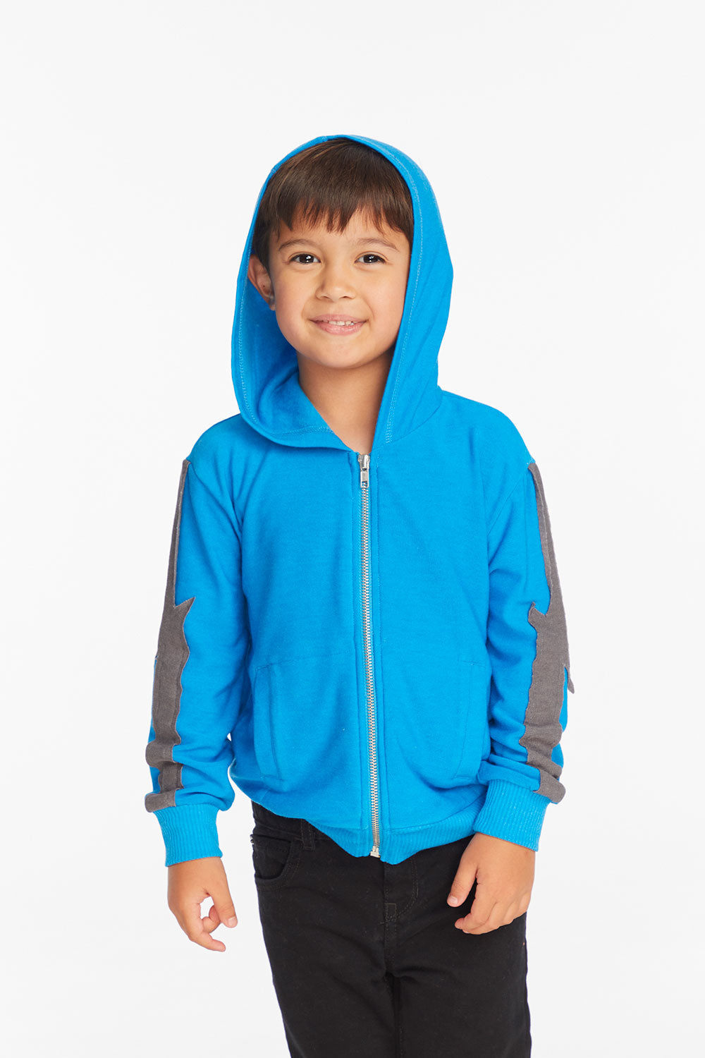 Bolt Blue Danube Long Sleeve Zip Up Hoodie Boys chaserbrand