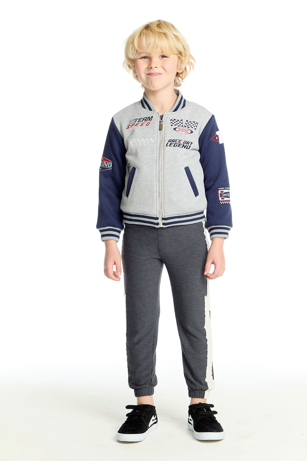 Allan Navy & Heather Grey Bomber Boys chaserbrand