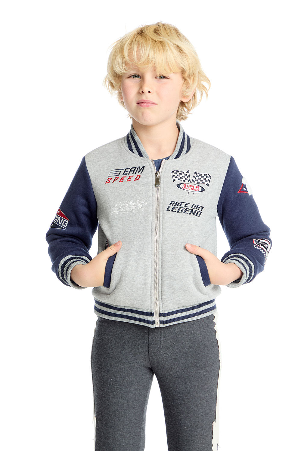 Allan Navy & Heather Grey Bomber Boys chaserbrand