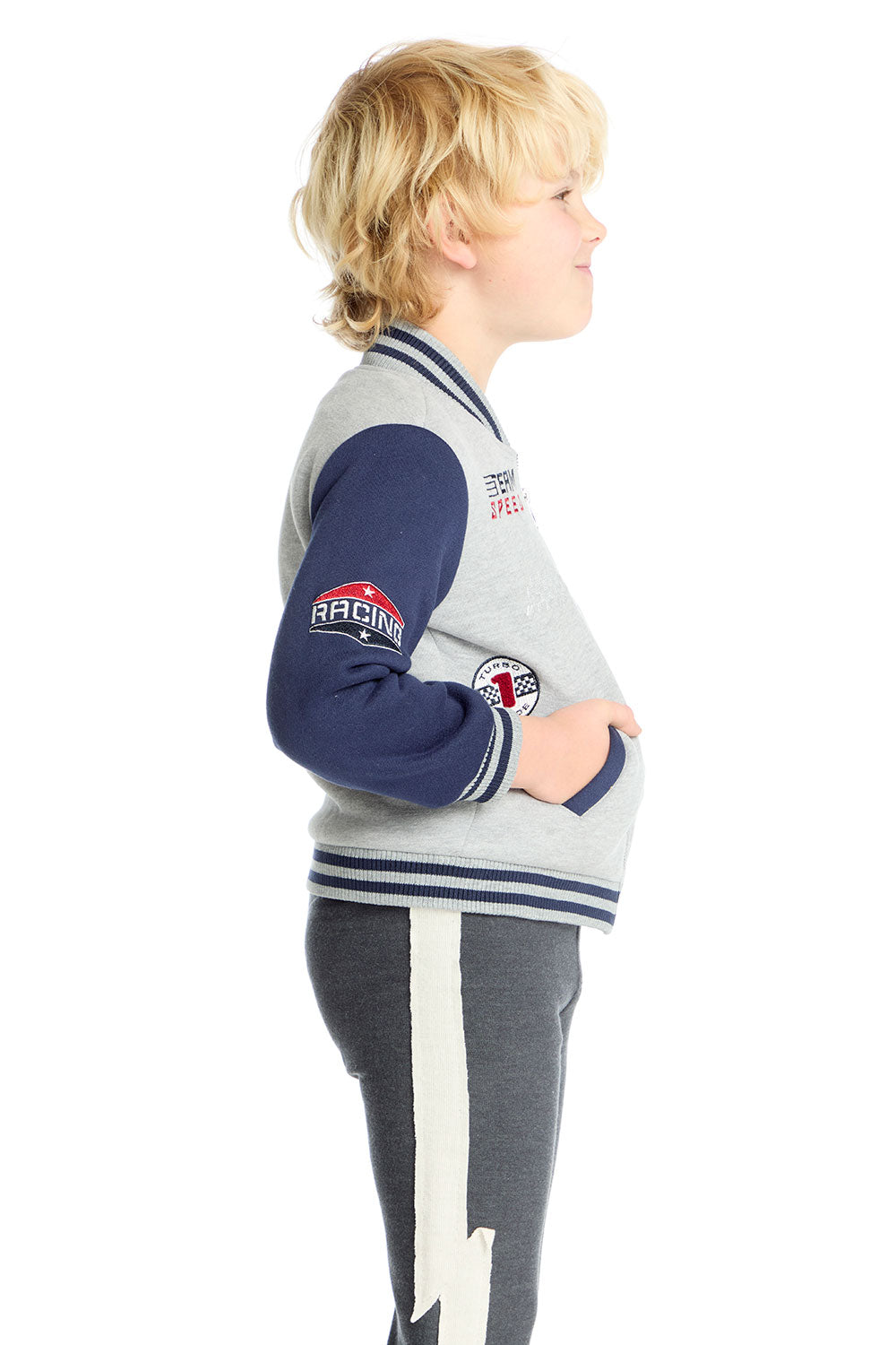Allan Navy & Heather Grey Bomber Boys chaserbrand