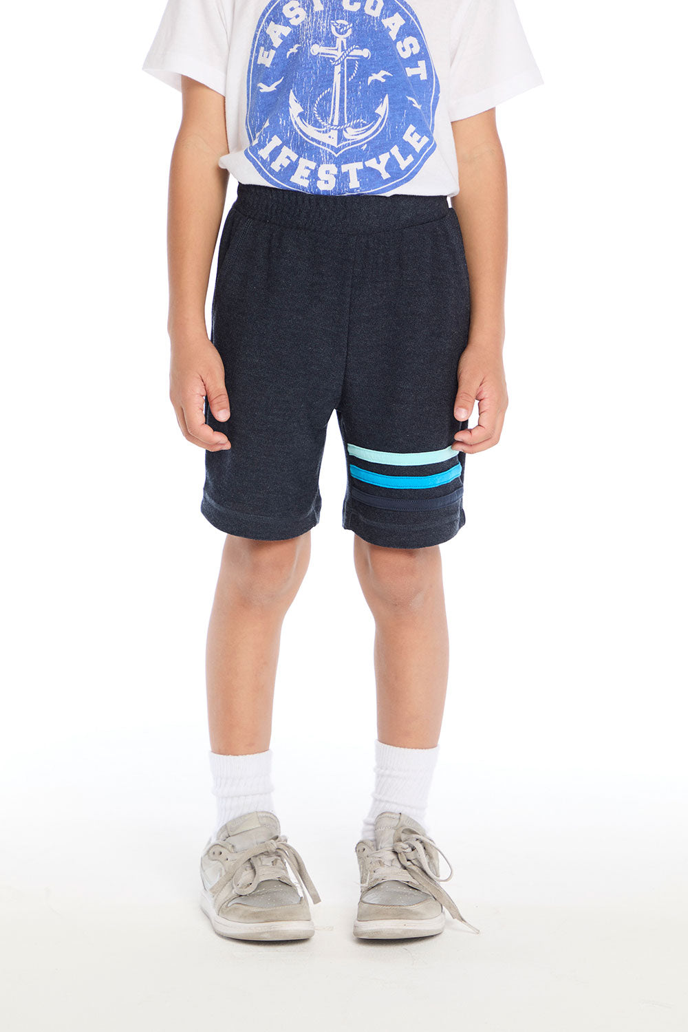Navy Blue Contrast Strappings Shorts Boys chaserbrand