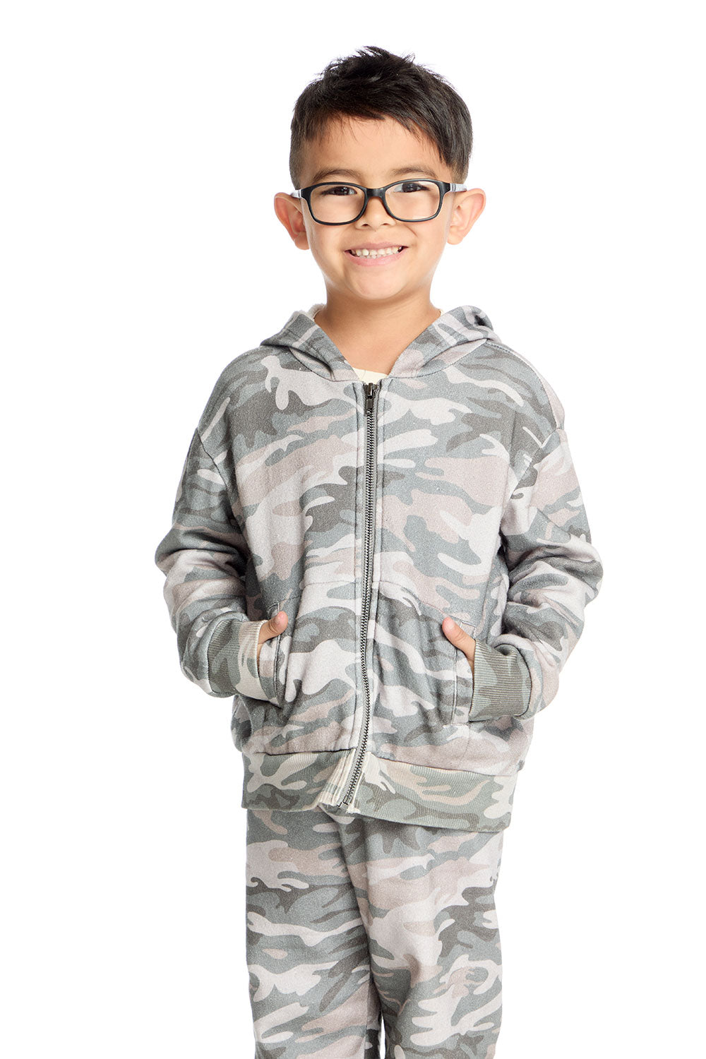 Long Sleeve Desert Camo Zip Up Hoodie Boys chaserbrand
