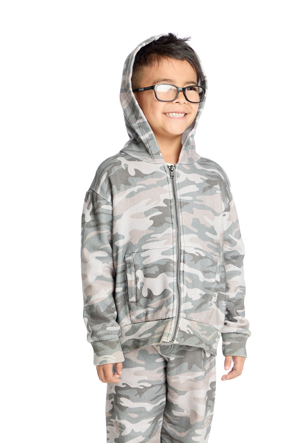 Long Sleeve Desert Camo Zip Up Hoodie Boys chaserbrand