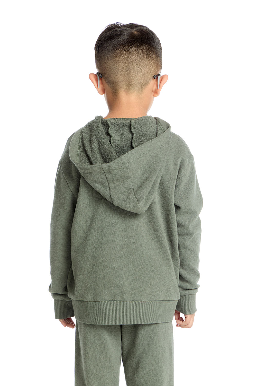 Long Sleeve Safari Green Zip Up Hoodie Boys chaserbrand
