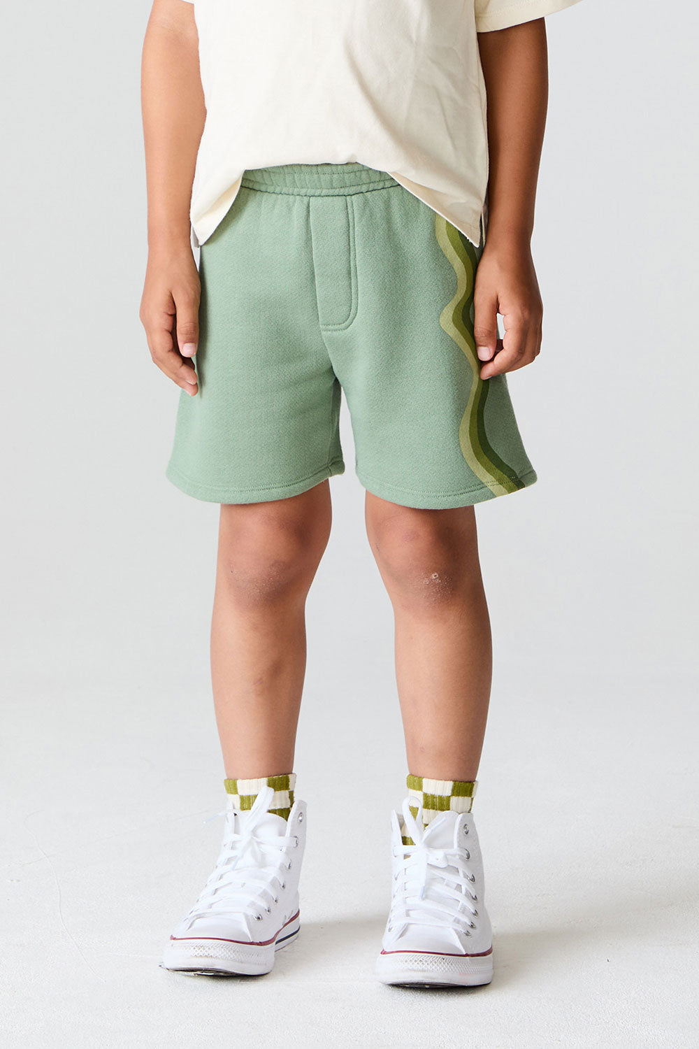 Boys Wide Leg Leaf Green Shorts chaserbrand