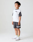 Boys Cozy Vintage Black Beach Shorts With Strappings chaserbrand