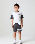 Boys Cozy Vintage Black Beach Shorts With Strappings chaserbrand
