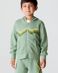 Boys Paxton Leaf Green Zip Up Hoodie chaserbrand