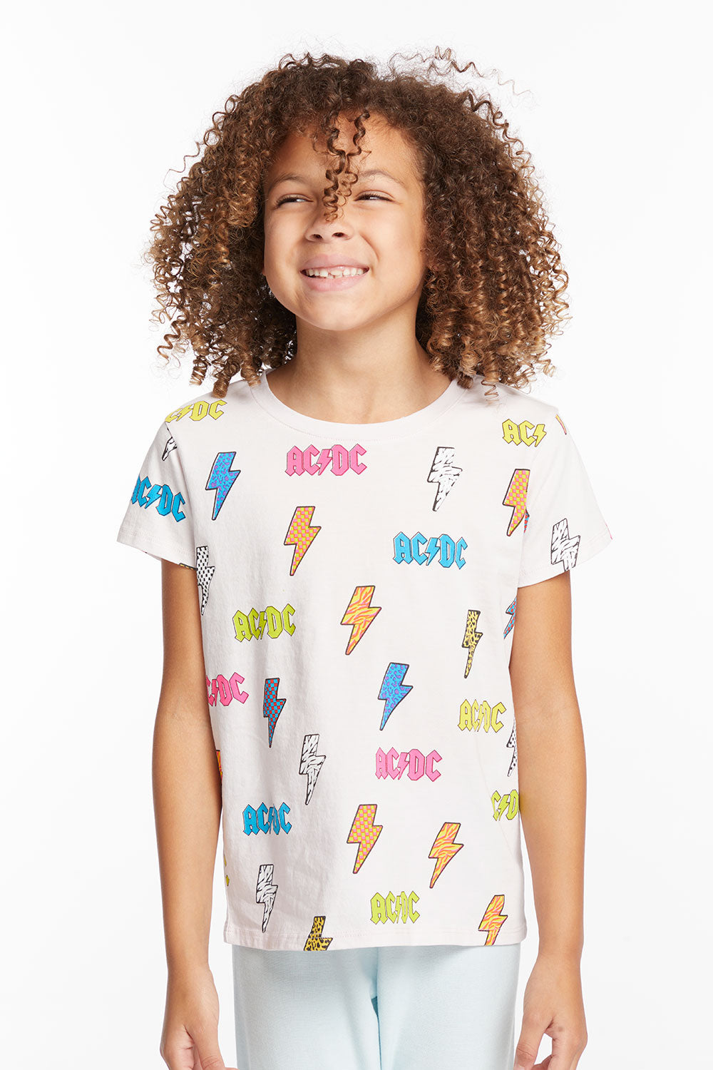 AC/DC All Over Logos Girls Tee – chaser