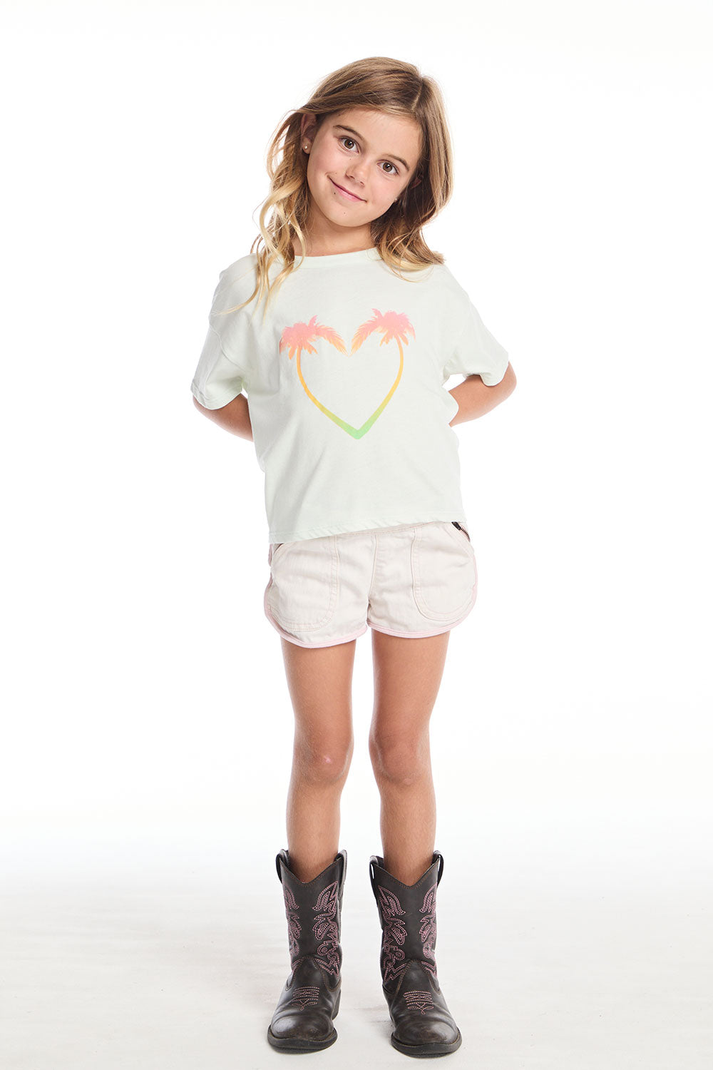 Pink Palms Heart Girls Tee GIRLS chaserbrand