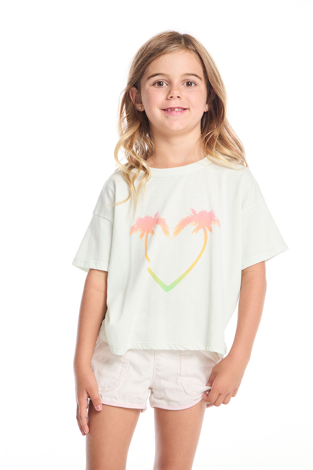 Pink Palms Heart Girls Tee GIRLS chaserbrand