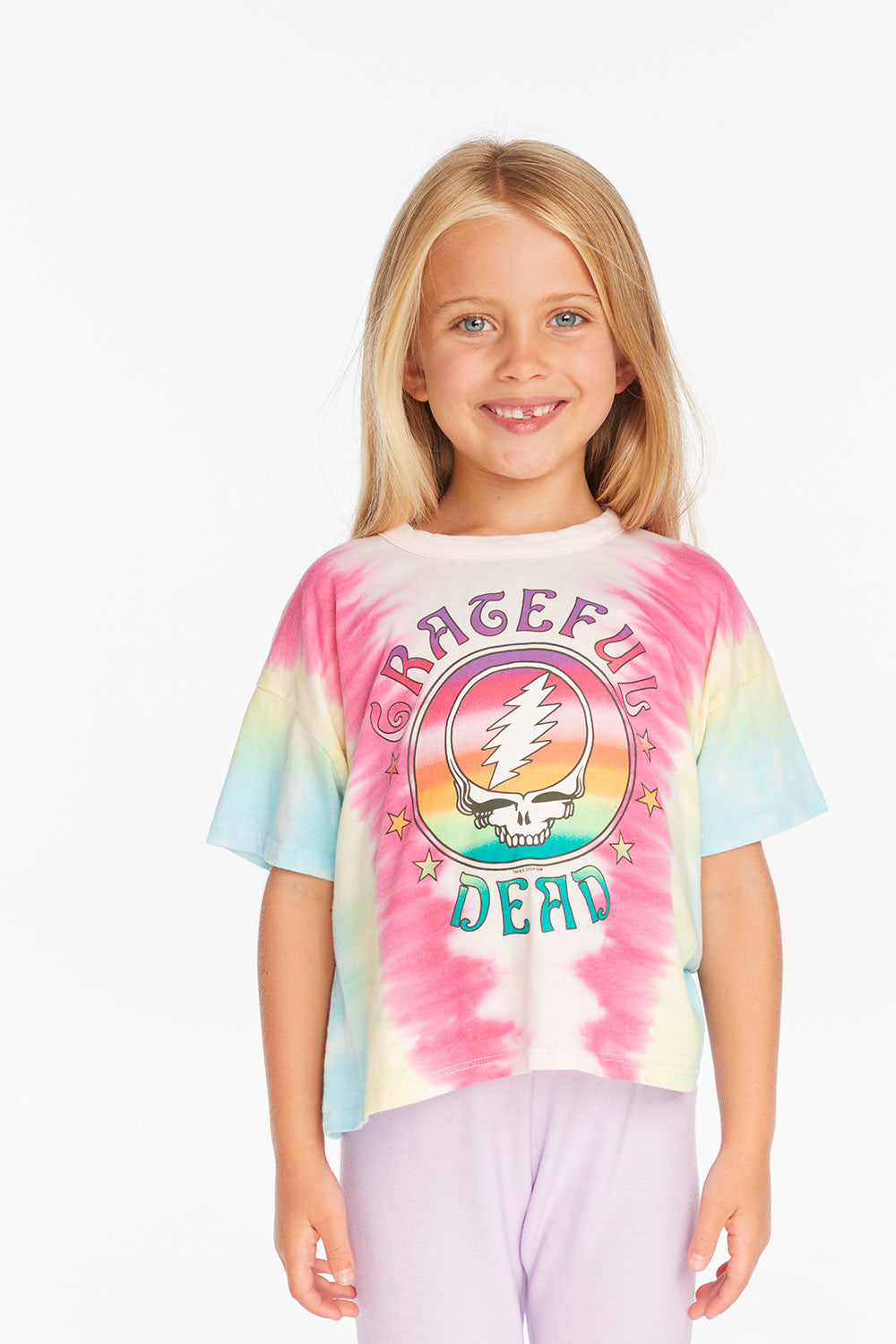 Grateful Dead Tie Dye Steal Your Face Tee Girls chaserbrand