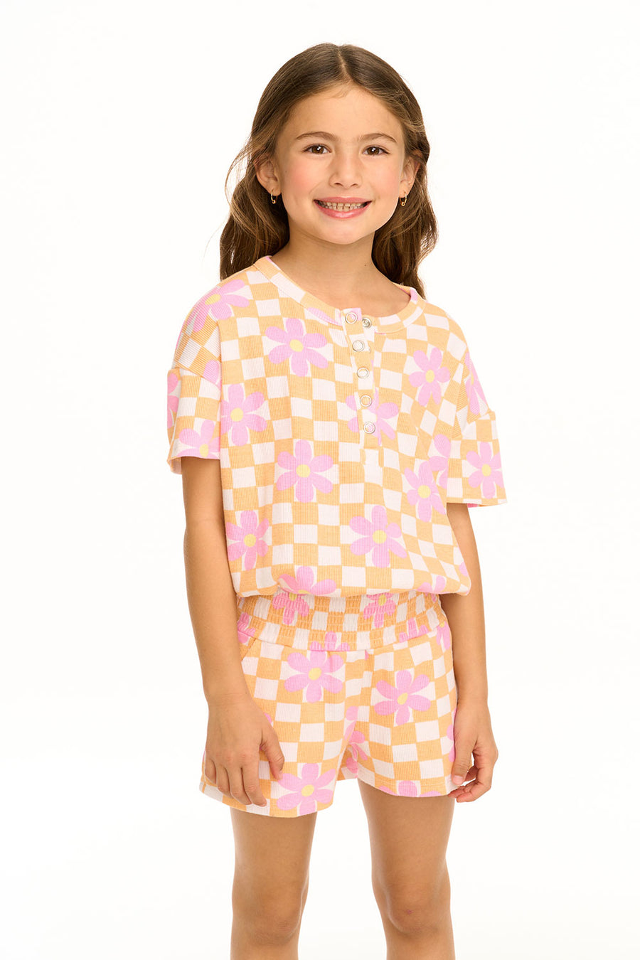 Daisy Check Romper GIRLS chaserbrand