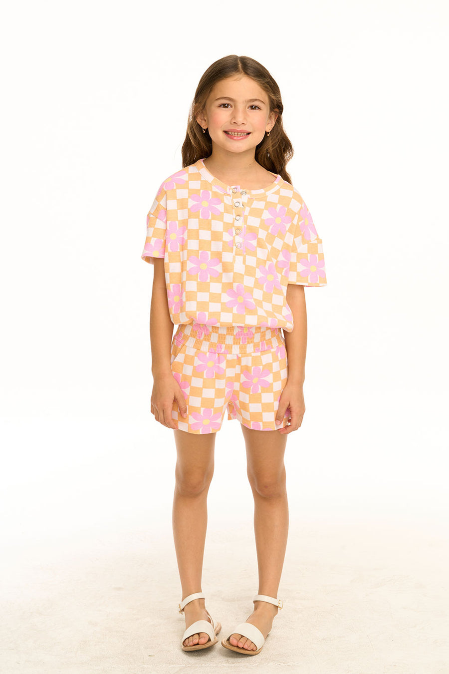 Daisy Check Romper GIRLS chaserbrand