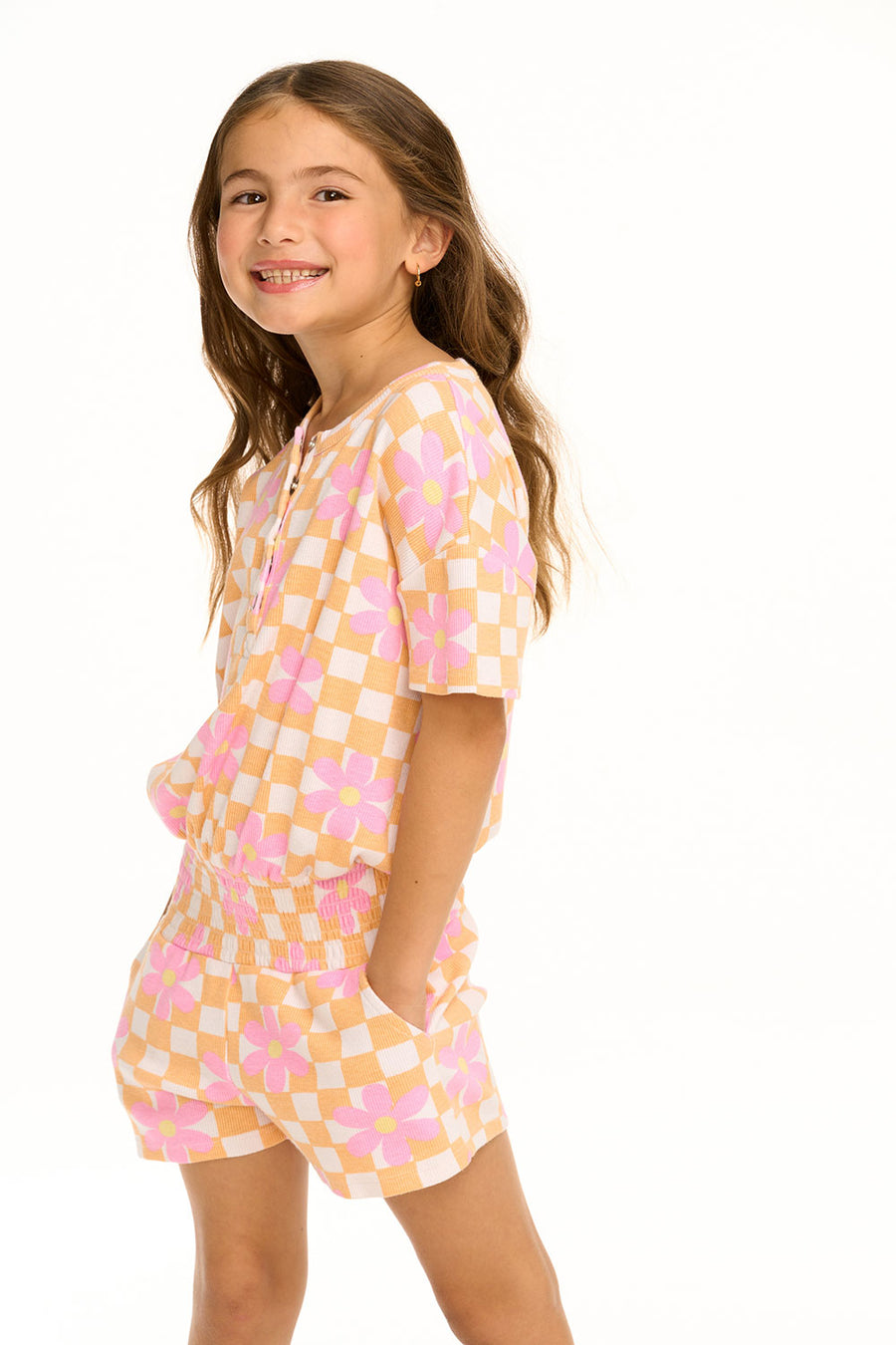 Daisy Check Romper GIRLS chaserbrand
