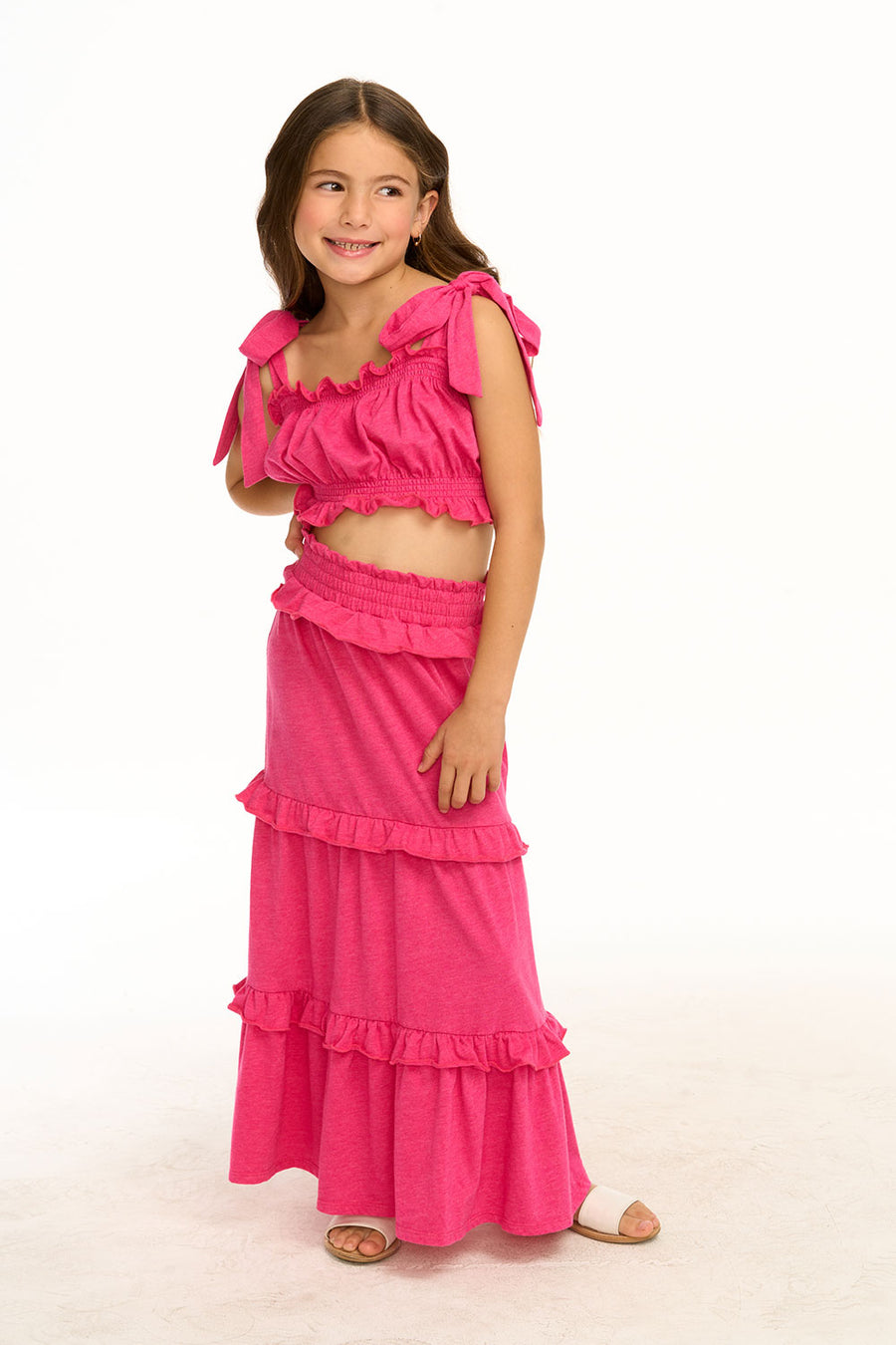 Adia Hot Pink Midi Skirt GIRLS chaserbrand