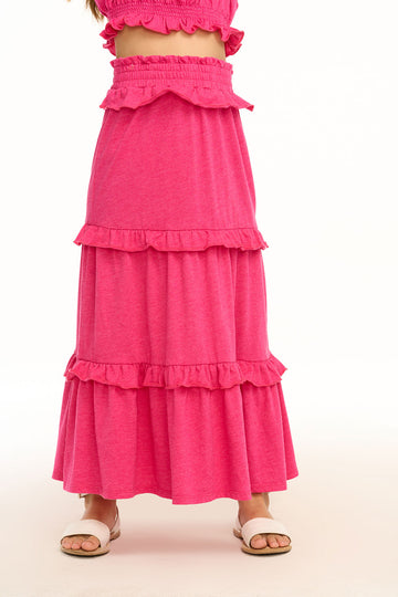 Adia Hot Pink Midi Skirt GIRLS chaserbrand