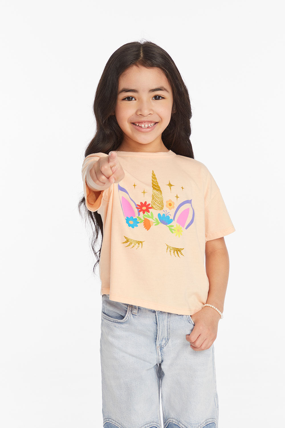 Floral Unicorn Girls Tee Girls chaserbrand