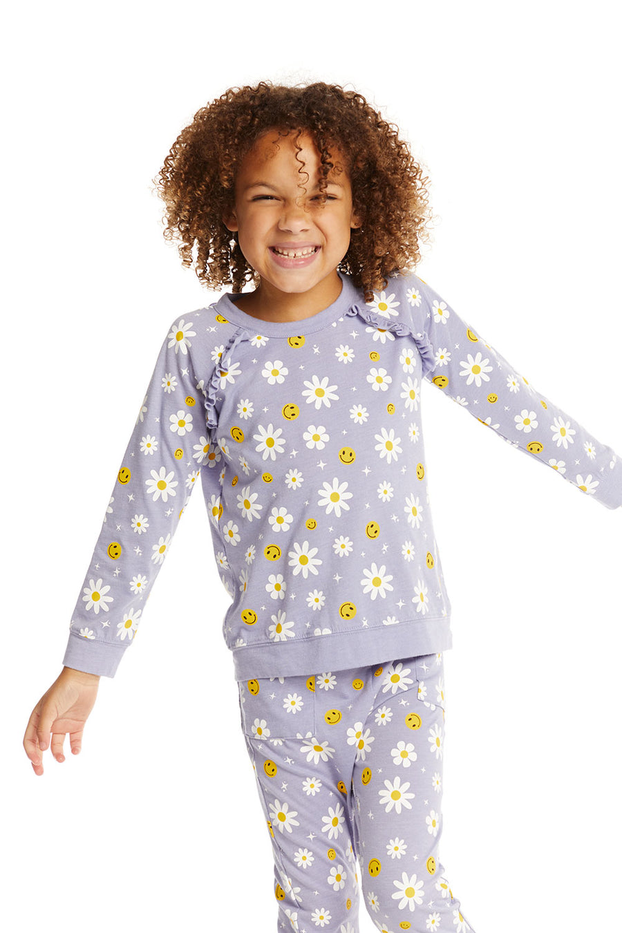 Smiley Daisies Long Sleeve Ruffle Top GIRLS chaserbrand